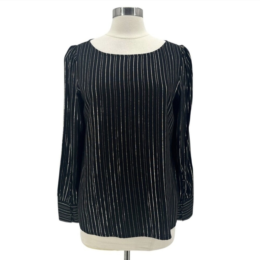 Express Black and Gold Striped Blouse
